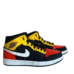 Nike Air Jordan 1 Mid SE PS Black Amarillo Team Orange Men's Sneaker Size 9.5